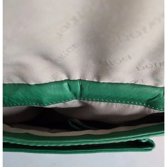 Botkier Leon Square Satchel Crossbody Leather Handbag Purse Green Blue Tab - Picture 9 of 13